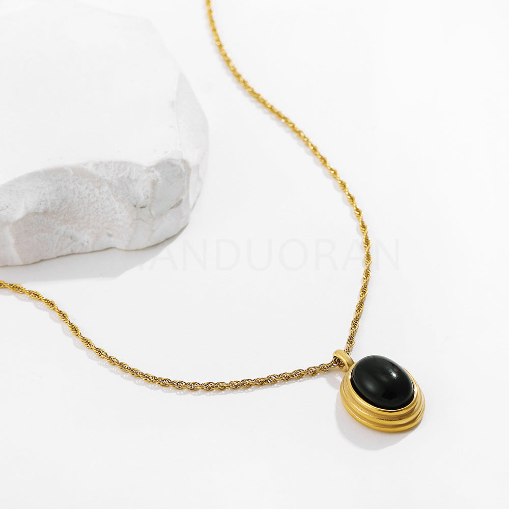 ELLIPTICAL STONE NECKLACE