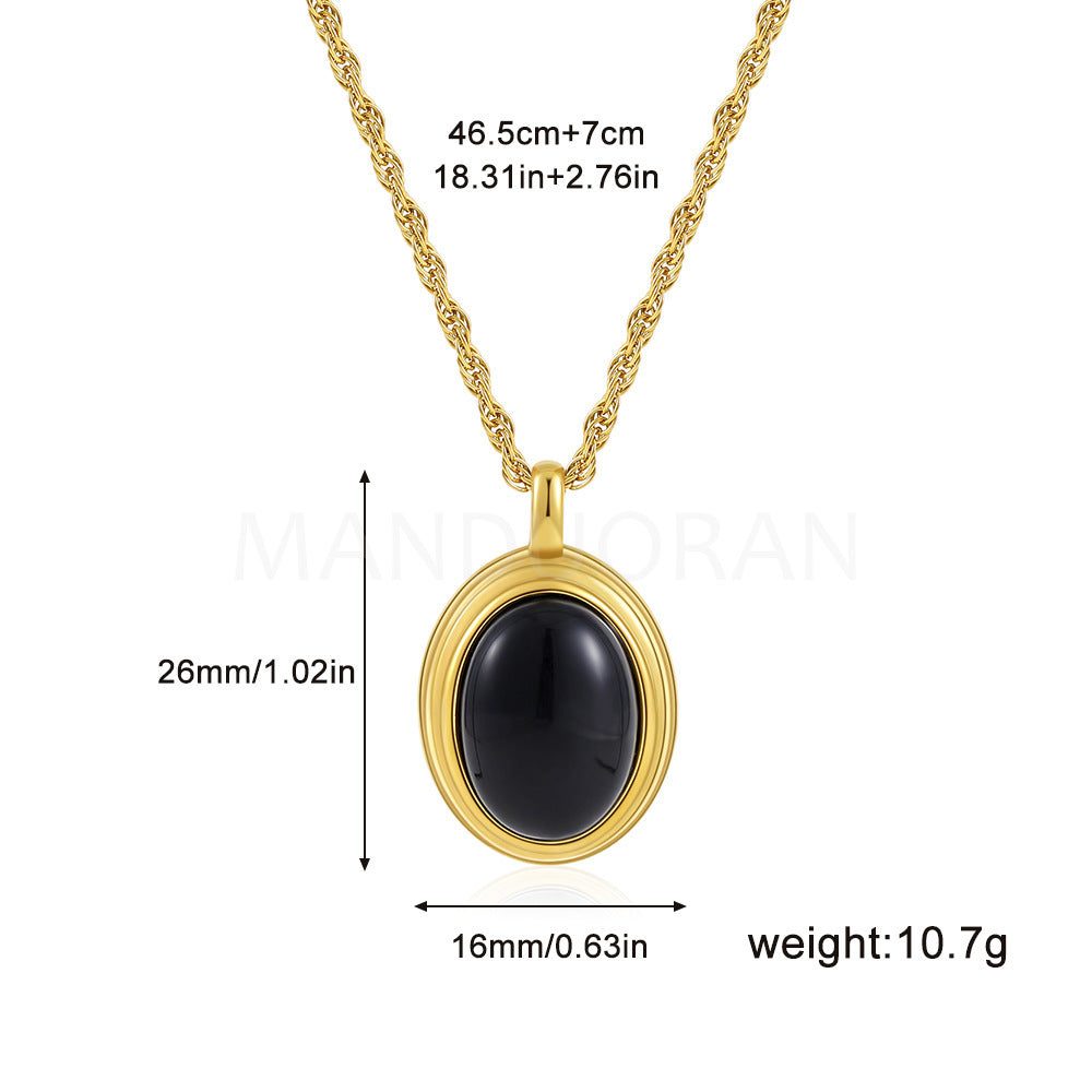 ELLIPTICAL STONE NECKLACE