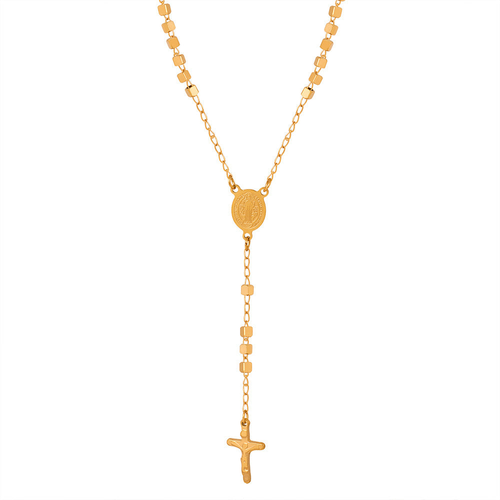 ELLIPTICAL BRAND TASSEL NECKLACE