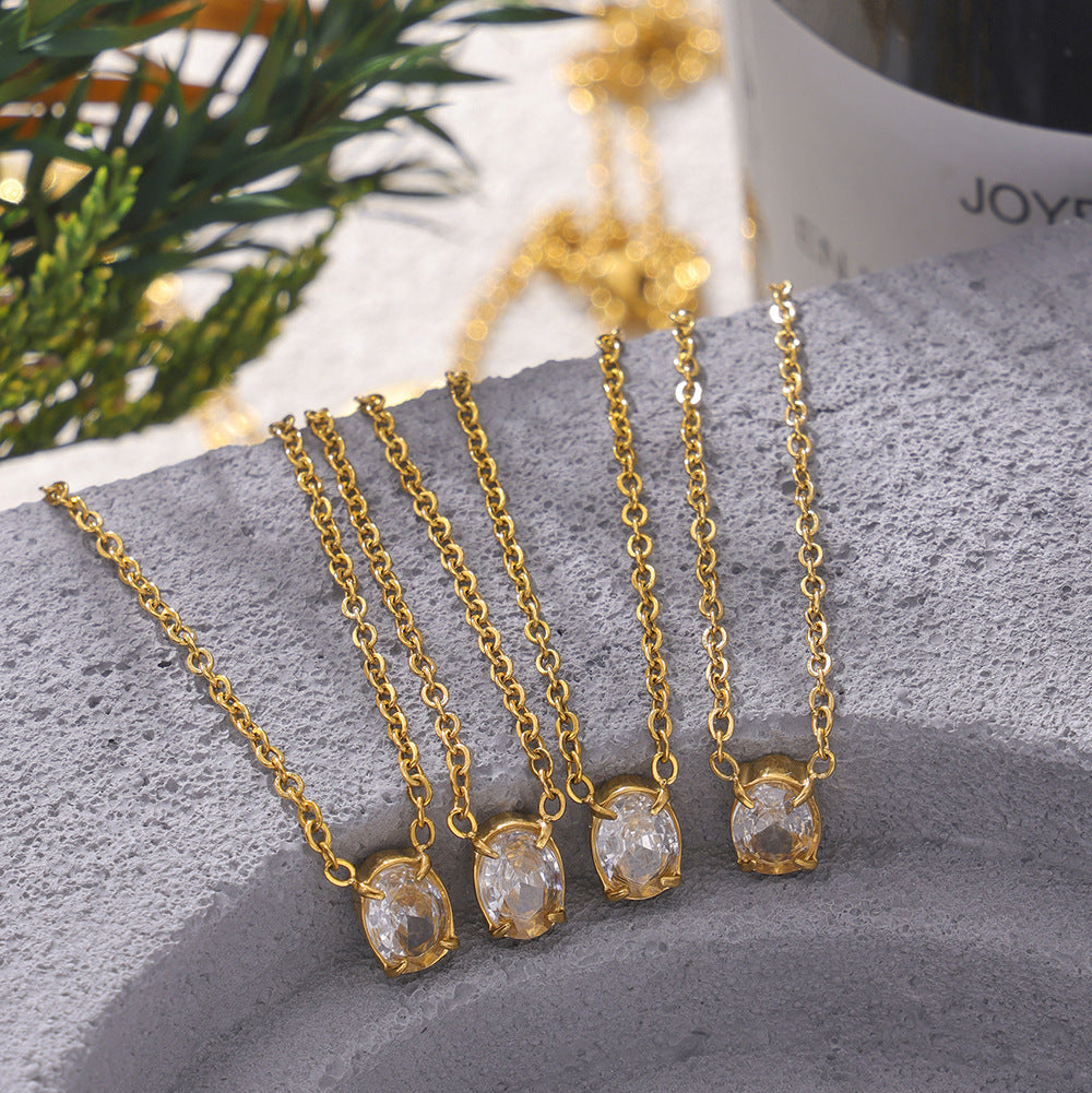 ELLIPTICAL ZIRCON NECKLACE