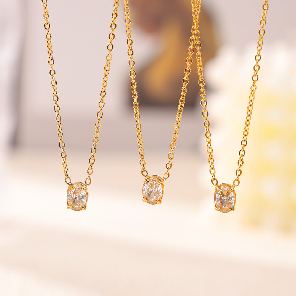 ELLIPTICAL ZIRCON NECKLACE