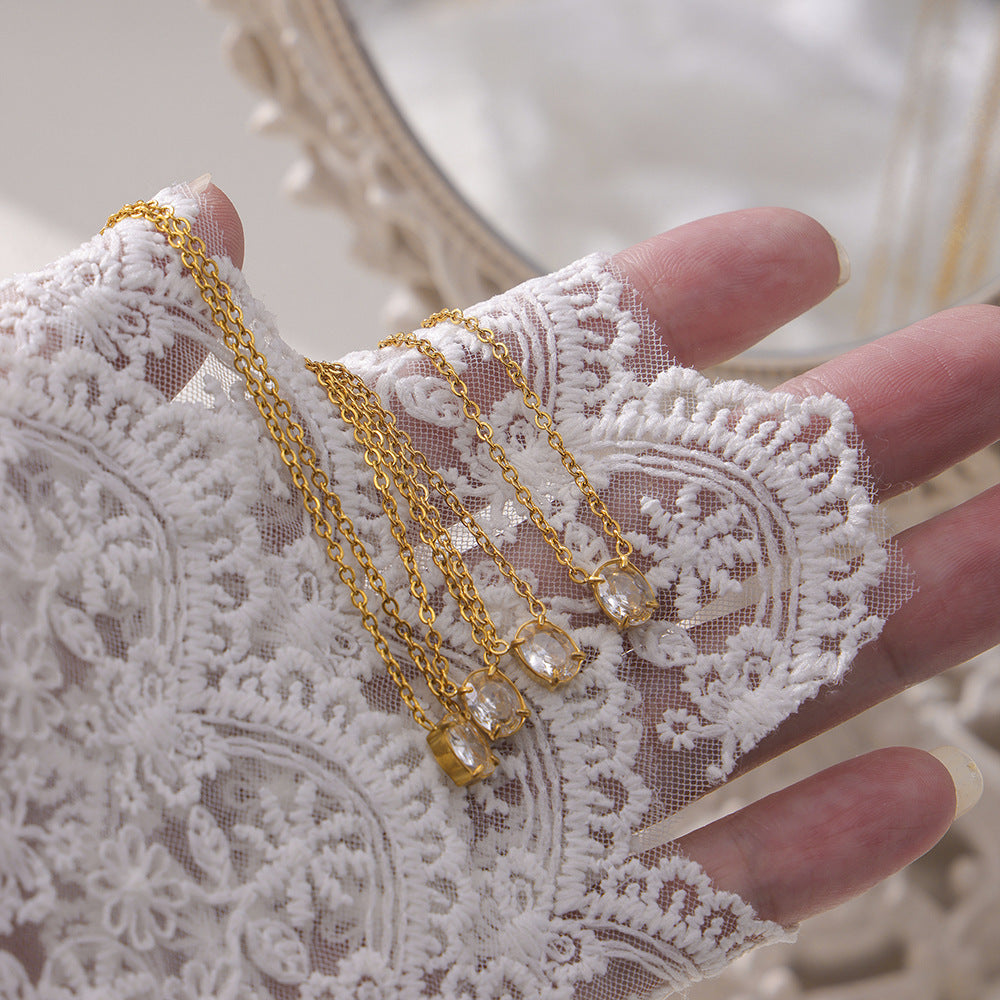 ELLIPTICAL ZIRCON NECKLACE