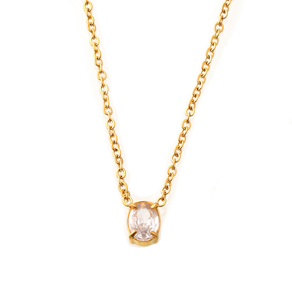 ELLIPTICAL ZIRCON NECKLACE