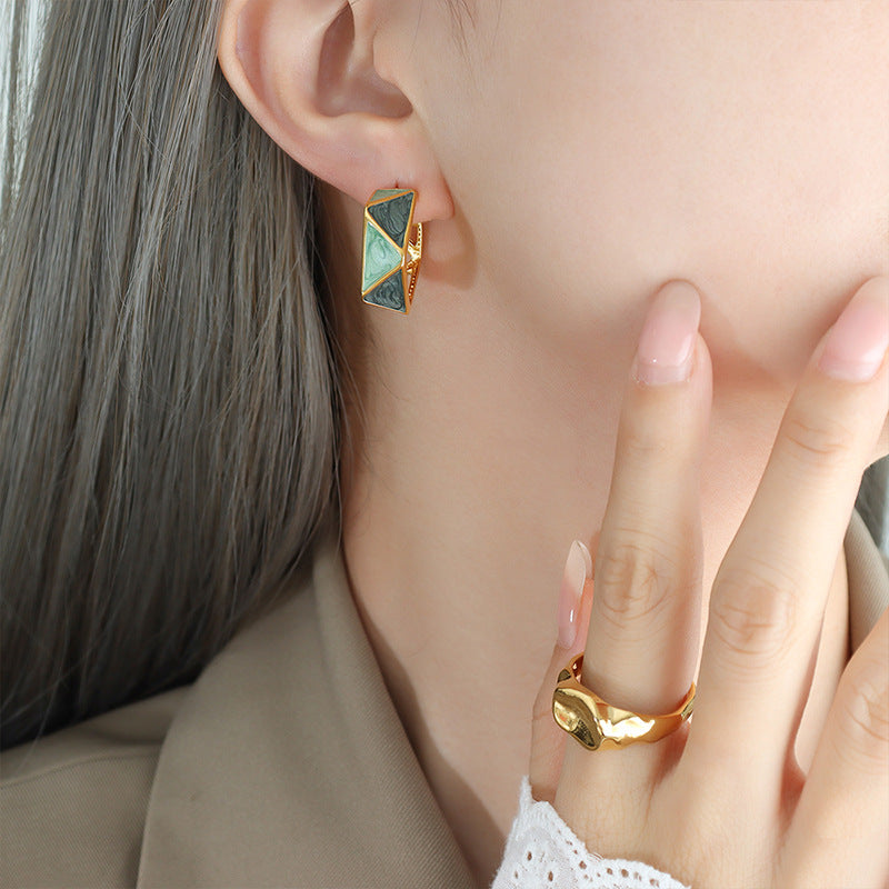 ENAMEL DRIP OIL EARRINGS