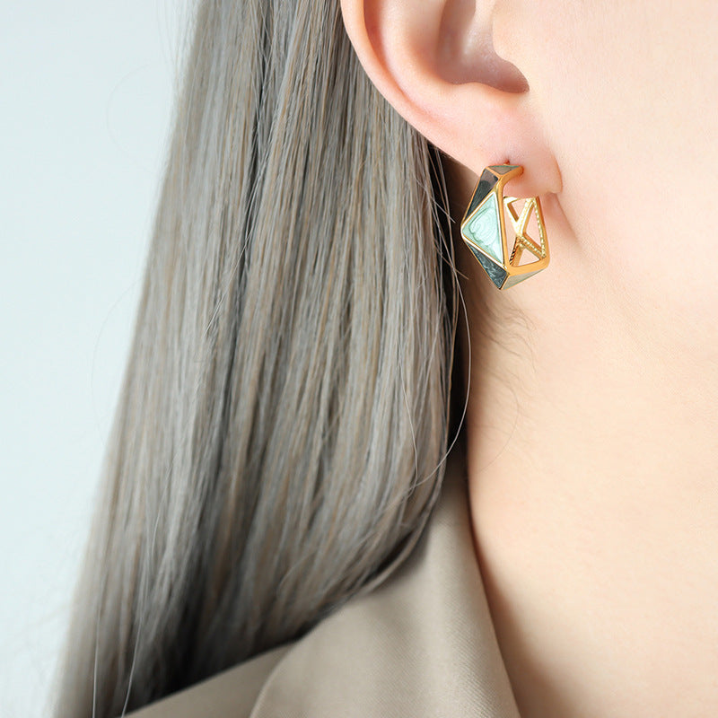 ENAMEL DRIP OIL EARRINGS