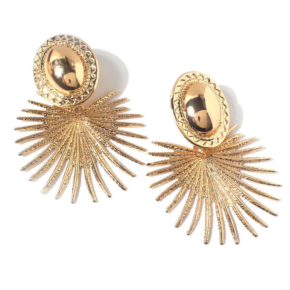 Exaggerated gold ins earrings