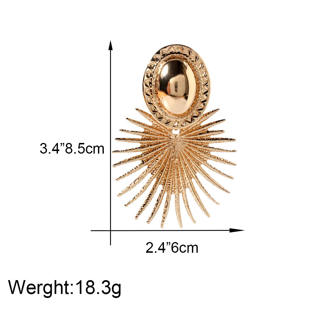 Exaggerated gold ins earrings