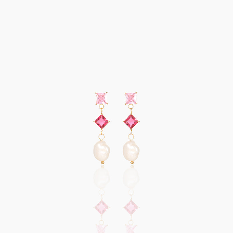 Exquisite pearl candy colored earrings
