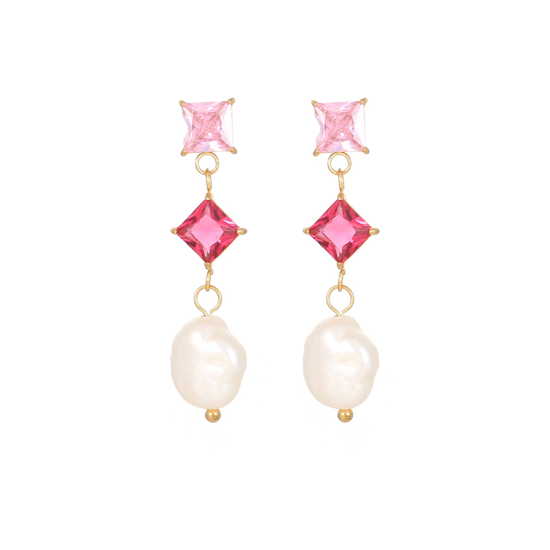 Exquisite pearl candy colored earrings
