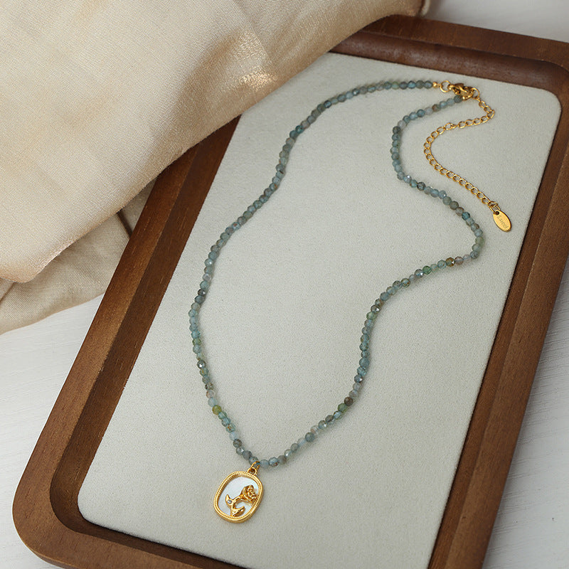 FANGPAI WHITE SEA SHELL ROSE NECKLACE