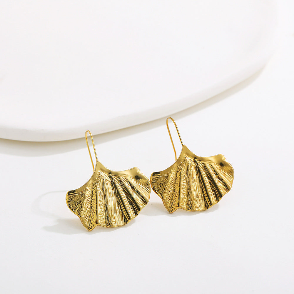FAN SHAPED LEAF EARRINGS
