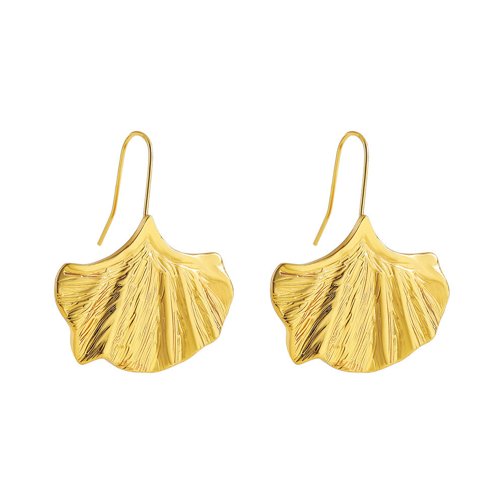 FAN SHAPED LEAF EARRINGS