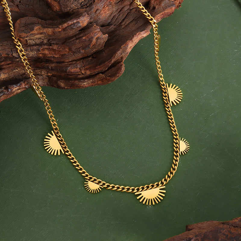 FAN SHAPED SUN NECKLACE