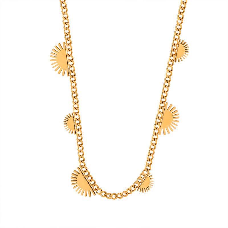 FAN SHAPED SUN NECKLACE