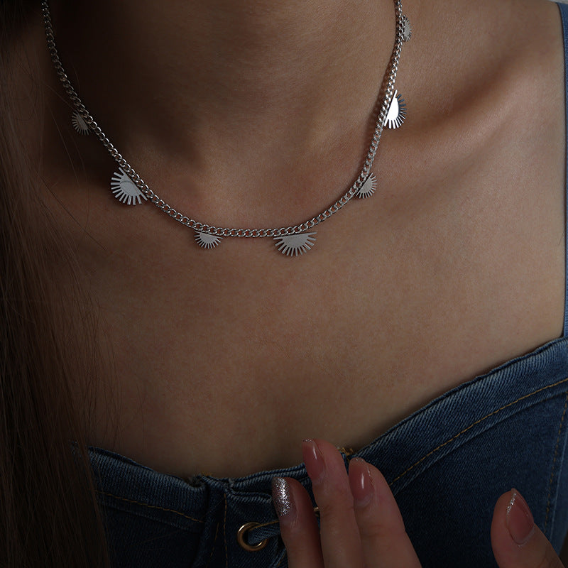 FAN SHAPED SUN NECKLACE