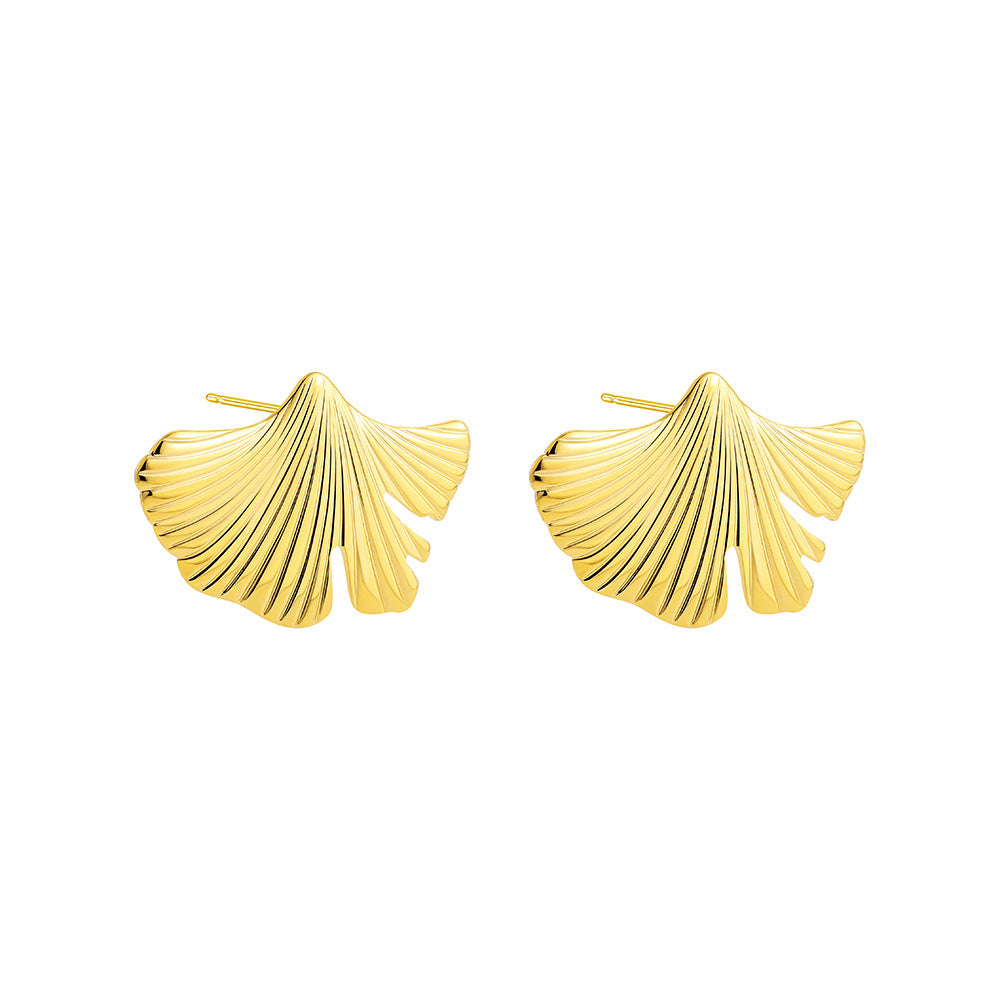 FAN SHAPED LEAF EARRINGS