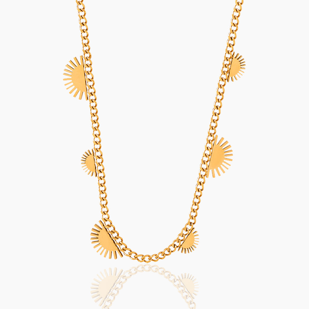 FAN SHAPED SUN NECKLACE