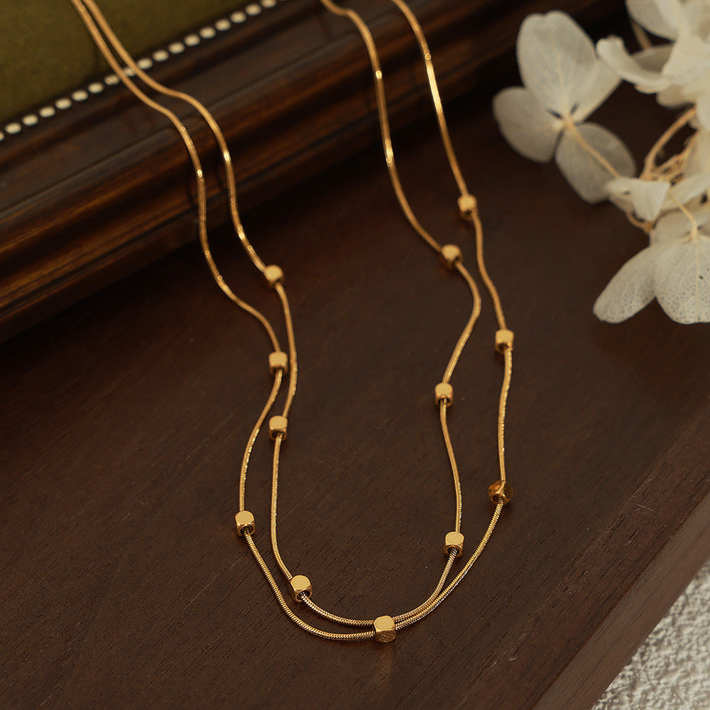 FASHION BEADED CHAIN NECKLACE