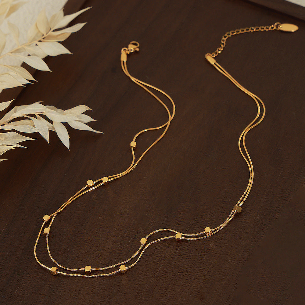 FASHION BEADED CHAIN NECKLACE