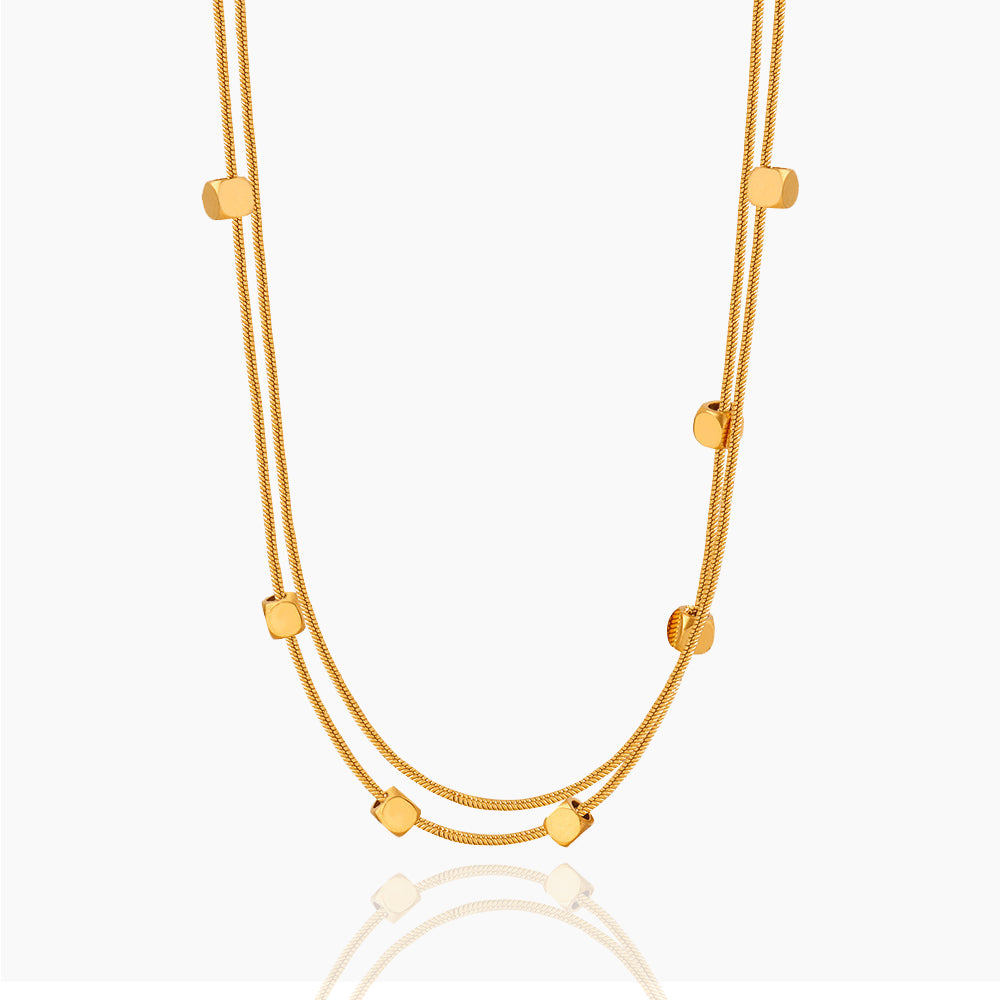 FASHION BEADED CHAIN NECKLACE