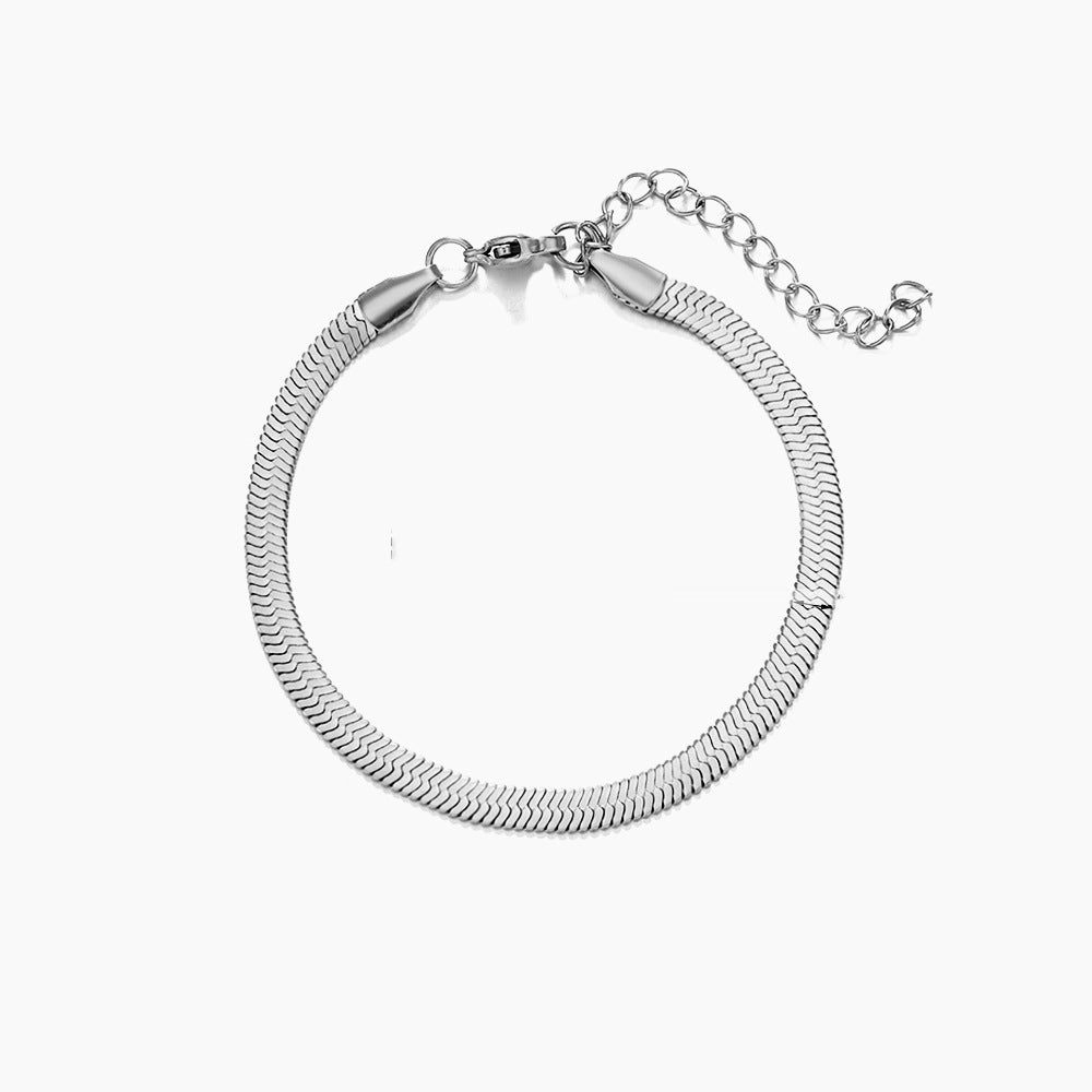 FLAT SNAKE BONE CHAIN BRACELET