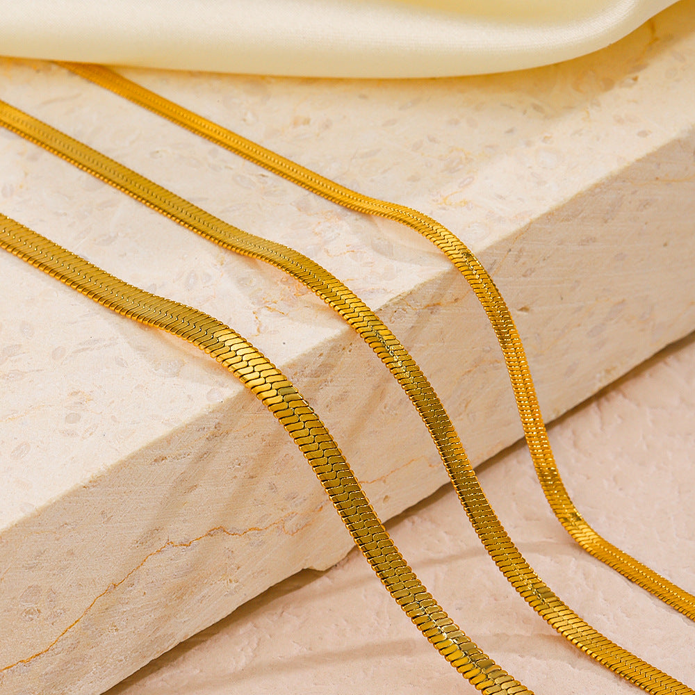 FLAT SNAKE BONE CHAIN BRACELET