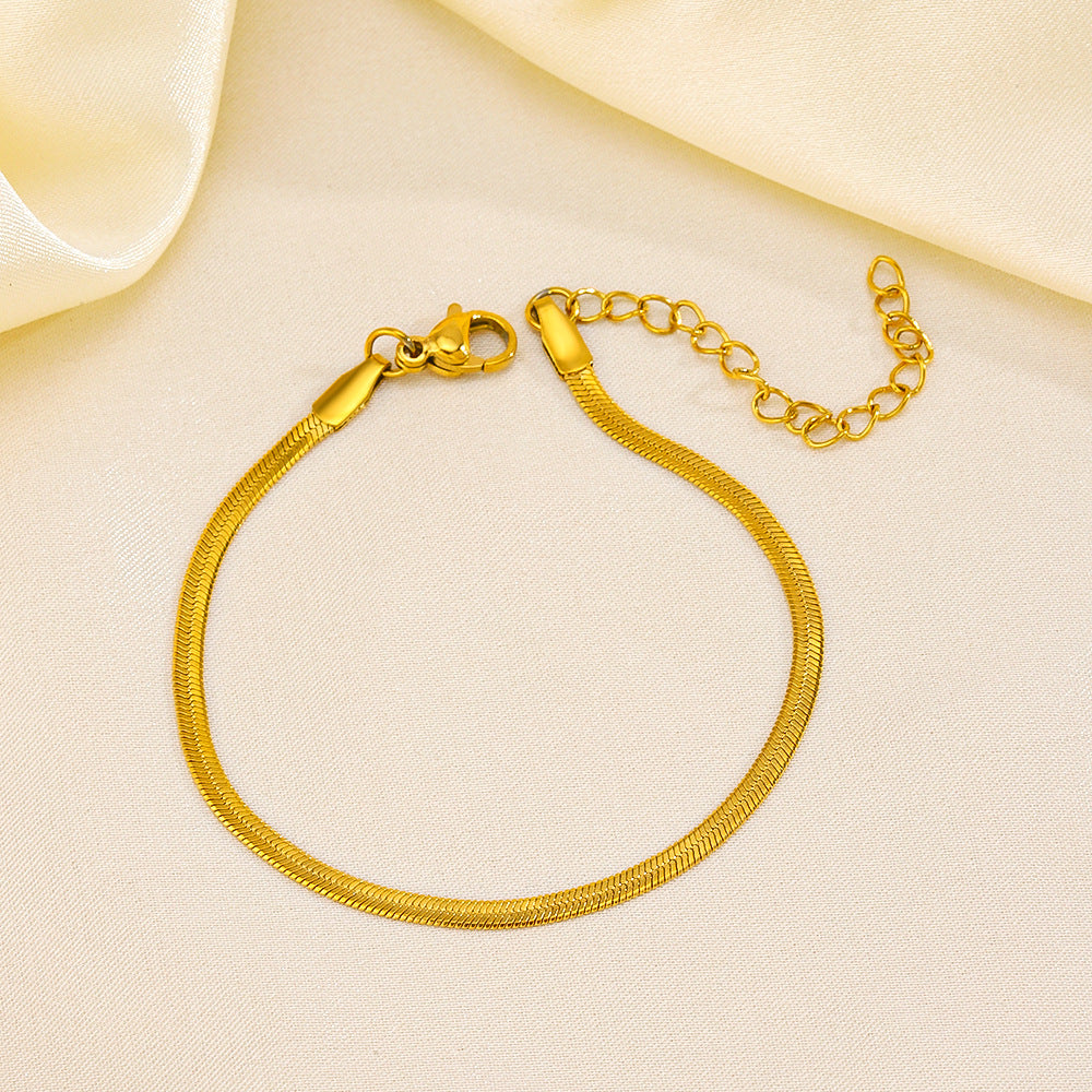 FLAT SNAKE BONE CHAIN BRACELET