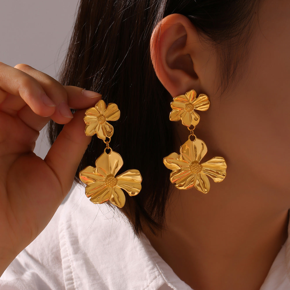 FLOWER SPLICING EARRINGS