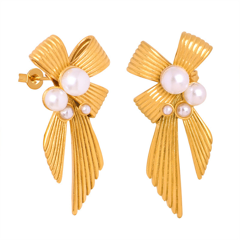 FRENCH BOW PEARL EARRINGS