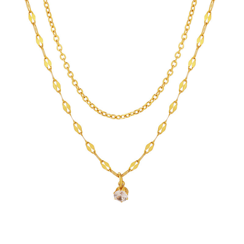 FRENCH DOUBLE LAYERED LAYERED NECKLACE