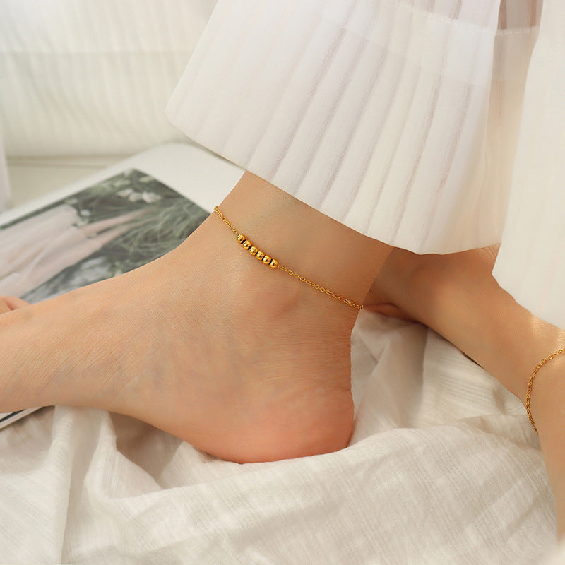 FRENCH ROUND BEAD ANKLE CHAIN