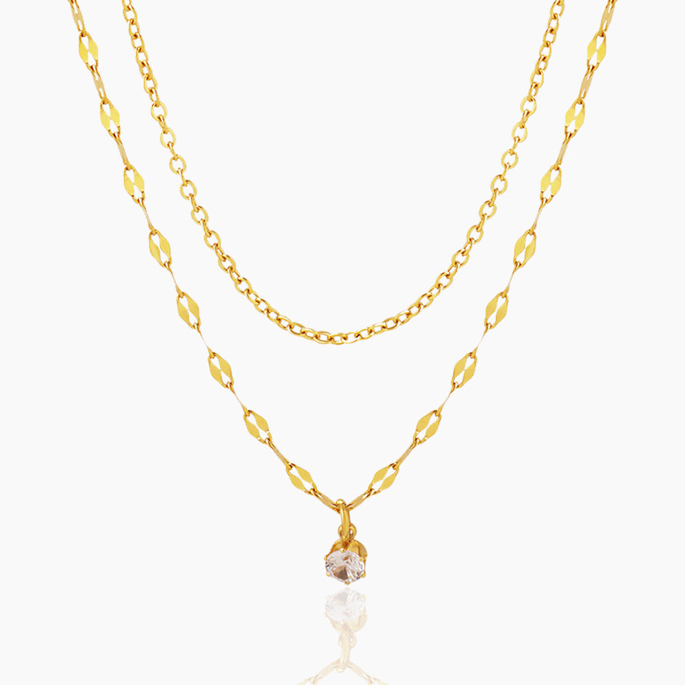 FRENCH DOUBLE LAYERED LAYERED NECKLACE