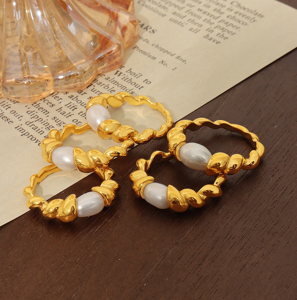 FRIED DOUGH TWISTS PEARL RING