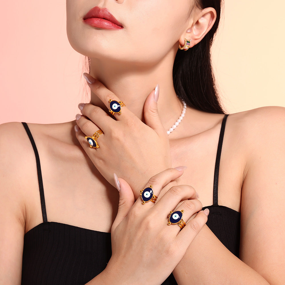 FUNNY BLUE EYES RING