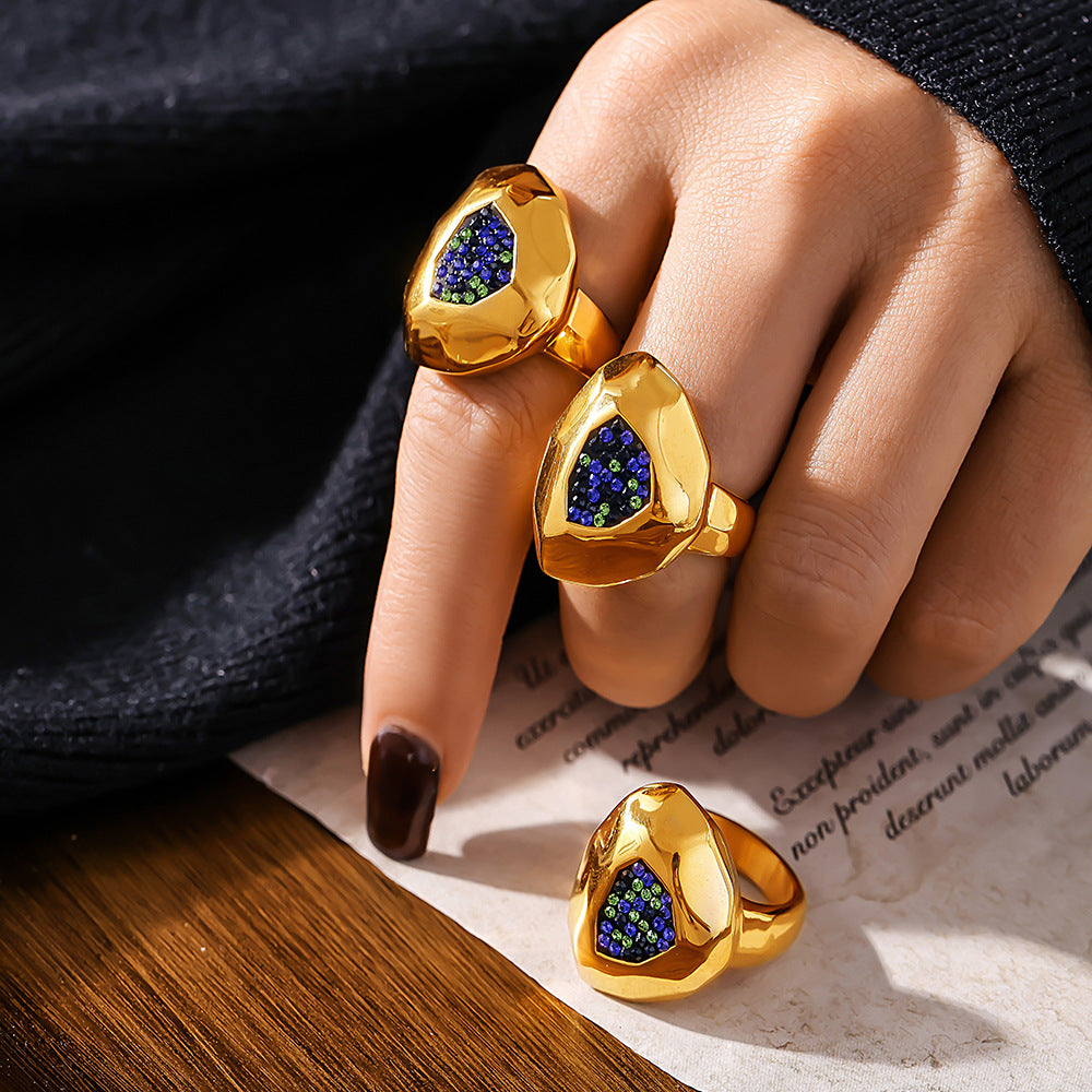 Faceted Colored Stone Ring