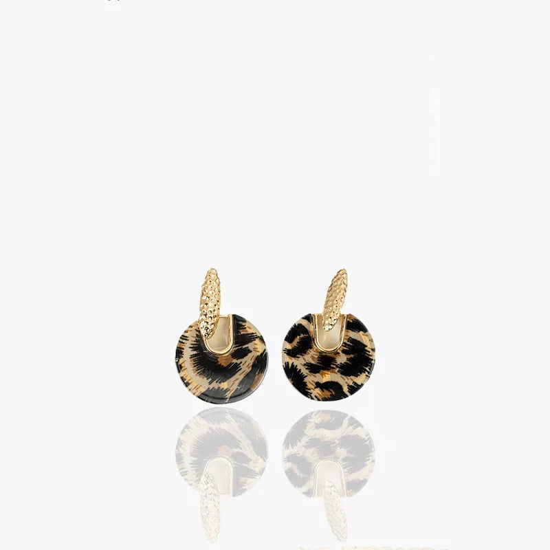 wild Leopard print geometric earrings for Women | Daily Wear