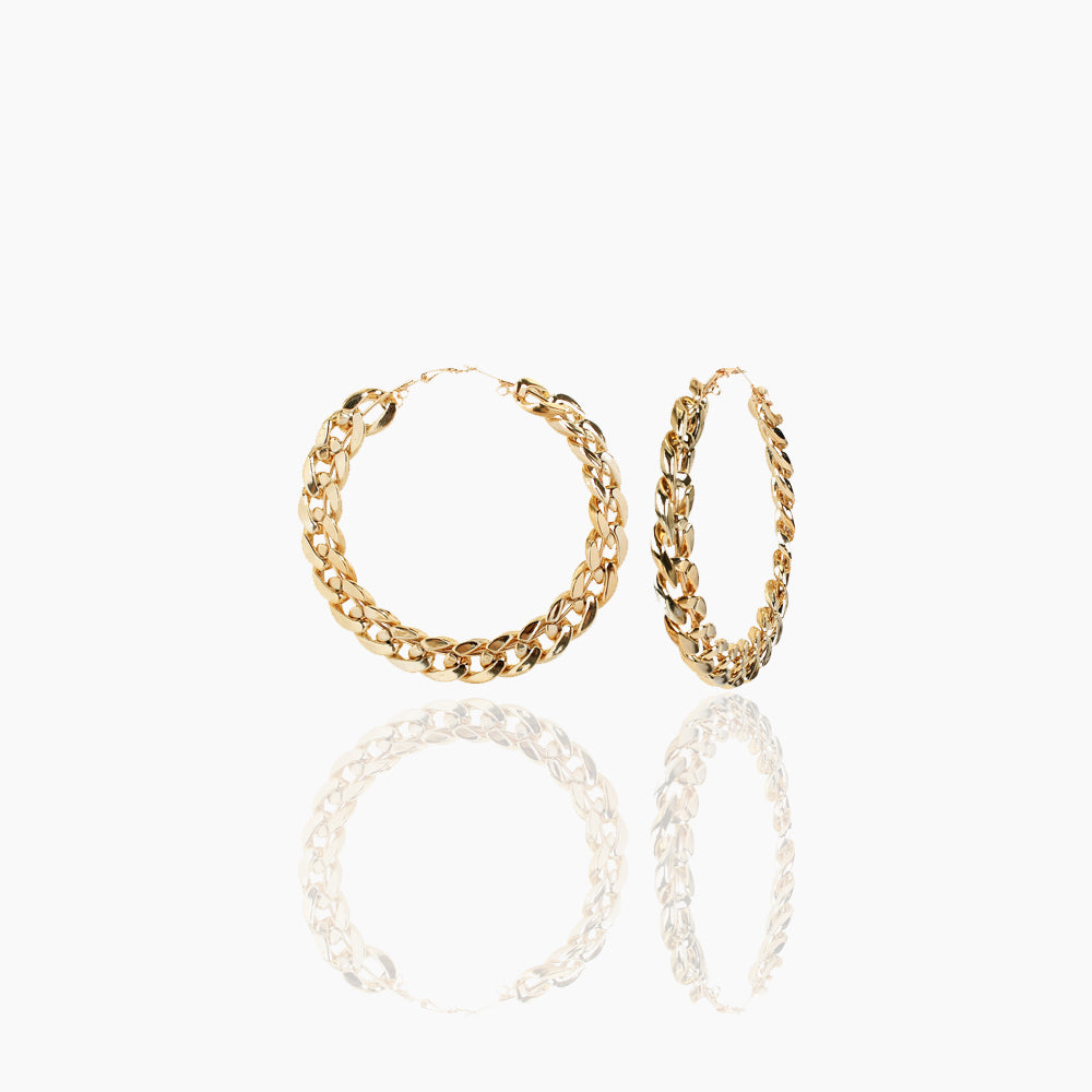 Fashionable retro geometric circular metal earrings