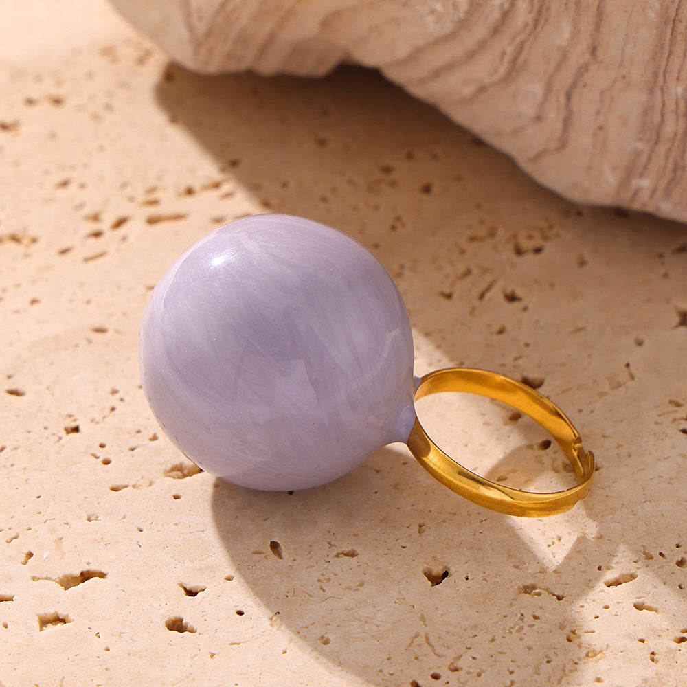 Fashionable exaggerated big ball ring