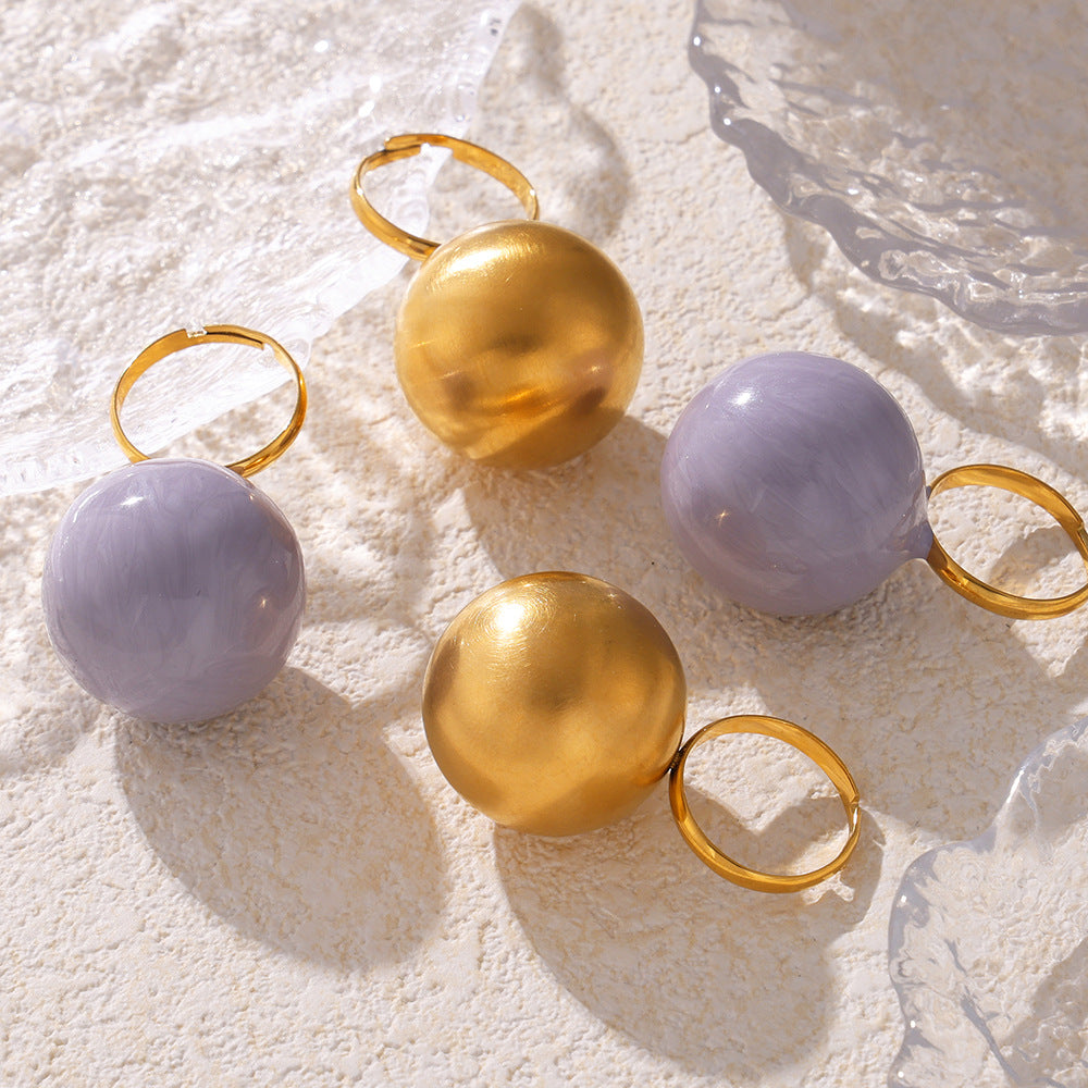 Fashionable exaggerated big ball ring