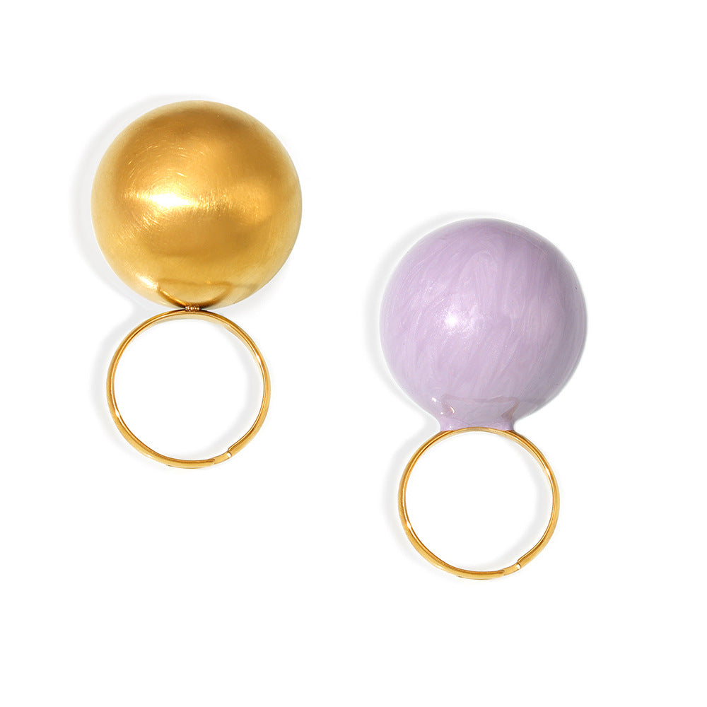Fashionable exaggerated big ball ring
