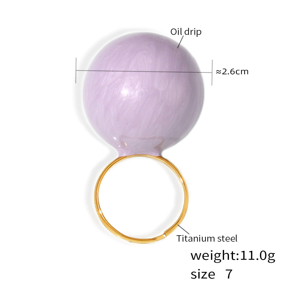 Fashionable exaggerated big ball ring