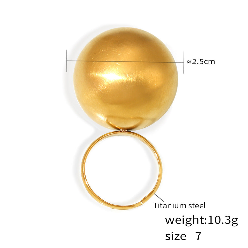 Fashionable exaggerated big ball ring