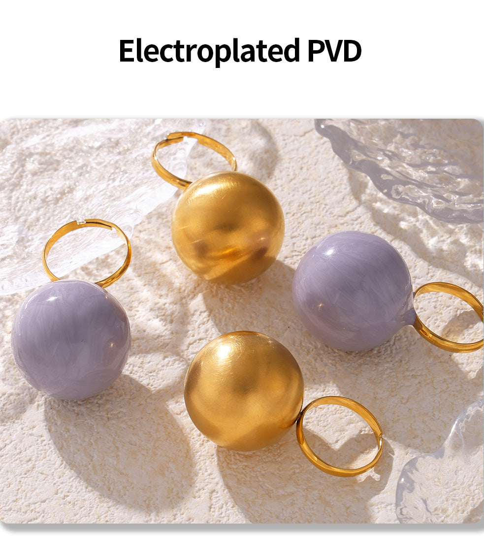 Fashionable exaggerated big ball ring