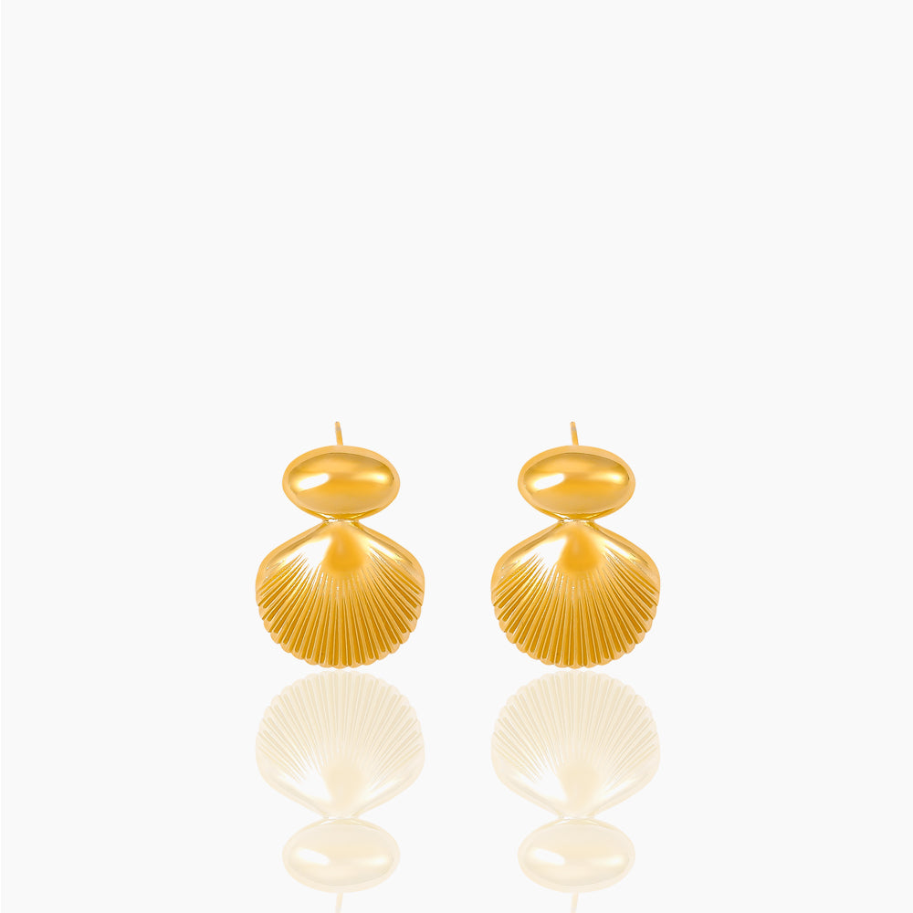 GEOMETRIC SCALLOP EARRINGS