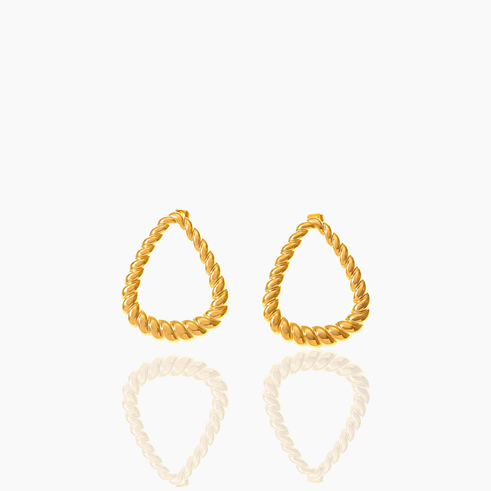 GEOMETRIC TRIANGLE TEXTURE EARRINGS