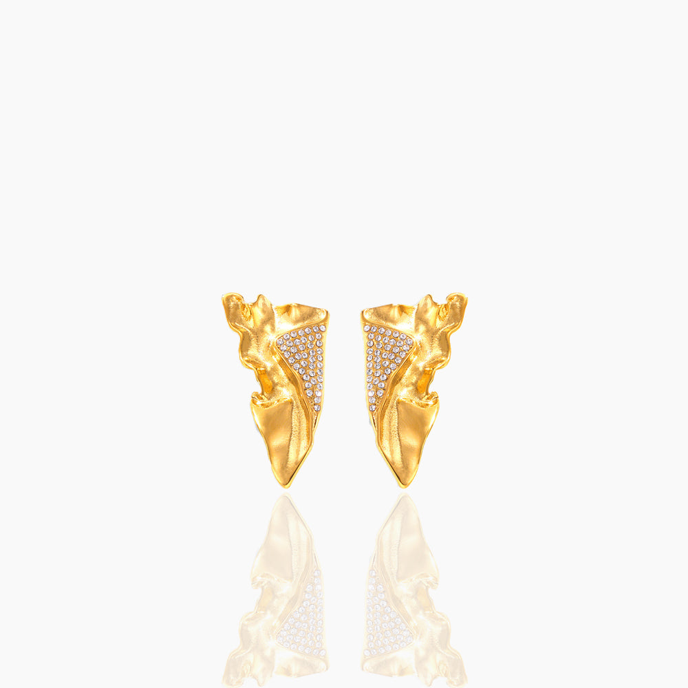 GEOMETRIC ZIRCON INLAID EARRINGS