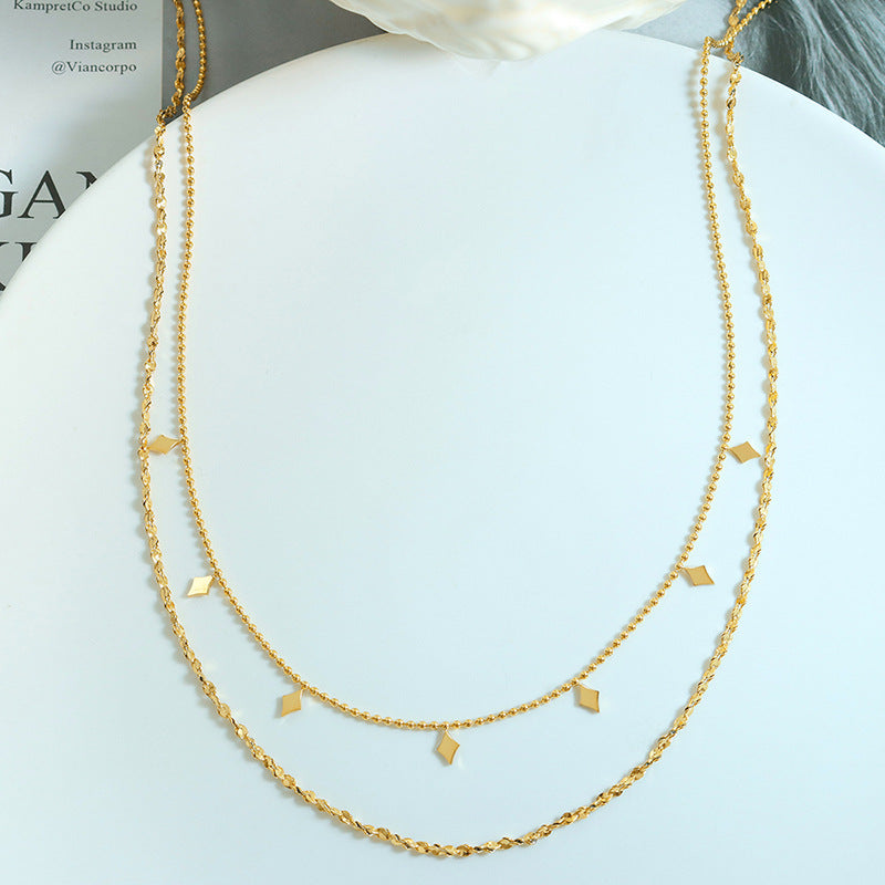 GEOMETRIC DOUBLE-LAYER LAYERED NECKLACE