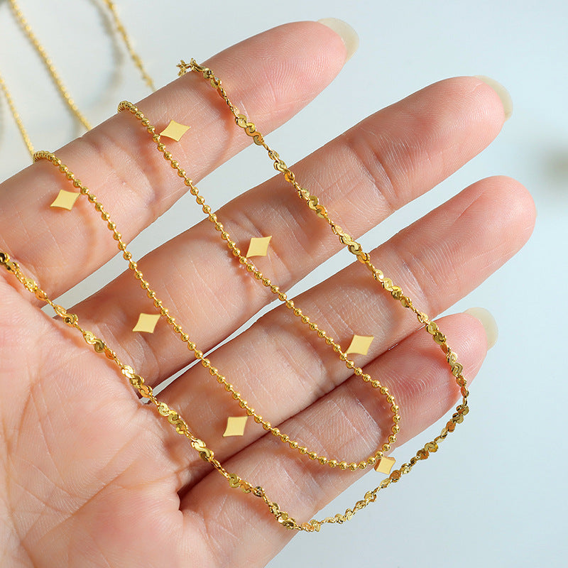GEOMETRIC DOUBLE-LAYER LAYERED NECKLACE