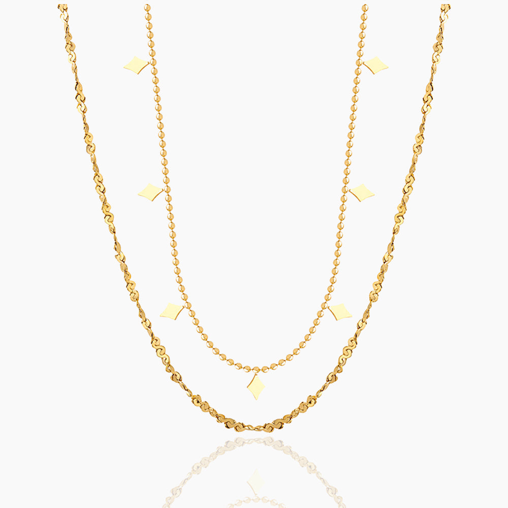 GEOMETRIC DOUBLE-LAYER LAYERED NECKLACE