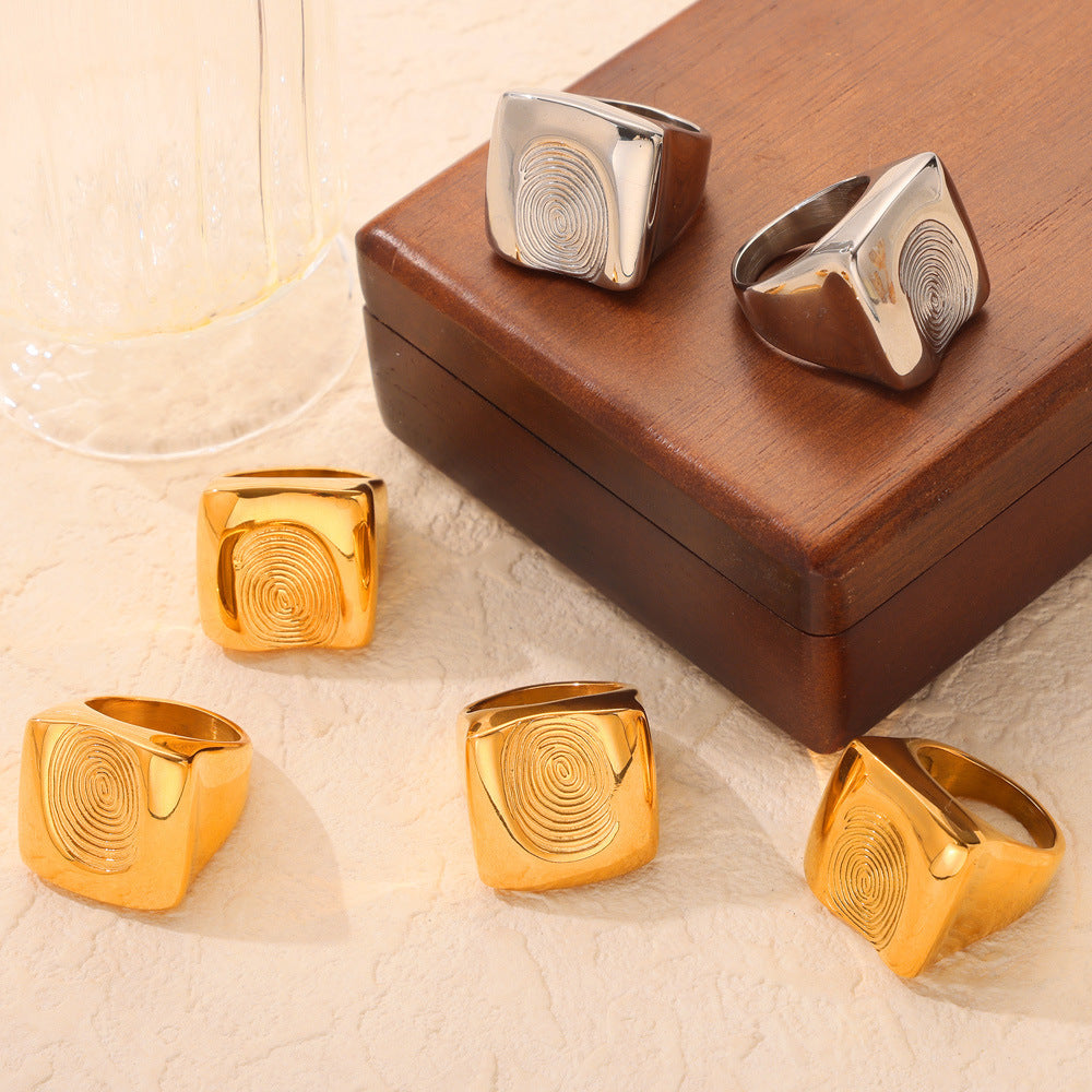 GEOMETRIC FINGERPRINT RING